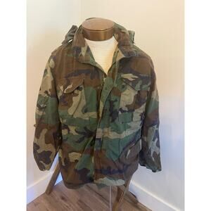 Vintage Woodland Military Field Jacket Size Medium Regular